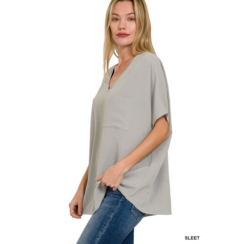 Damesblouse met V-hals en dolmanmodel - Polyester, losse pasvorm 1