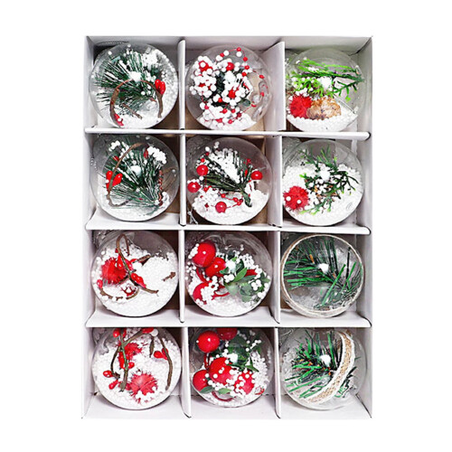 Christmas Ornaments PVC Shatterproof 12-Pack 6cm 1