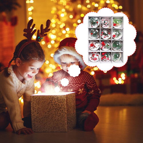 Christmas Ornaments PVC Shatterproof 12-Pack 6cm 2