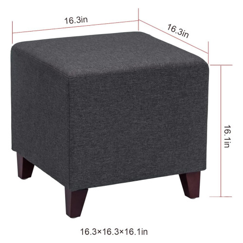 TiaGOC Heather Grey Cube Footstool 16x16x16 in 2