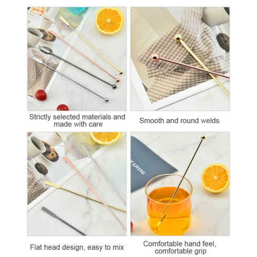 Stainless Steel Coffee Stirrer with Rectangular Paddle 2