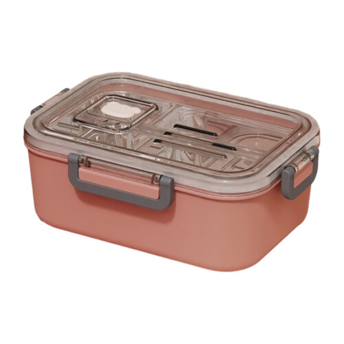 Δοχείο φαγητού Bento 1100ml για παιδιά και ενήλικες ροζ 1