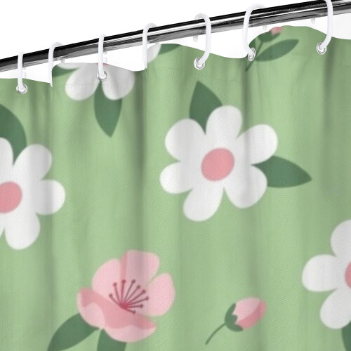 Κουρτίνα ντους με floral εκτύπωση 72x84 ίντσες, αδιάβροχη 2
