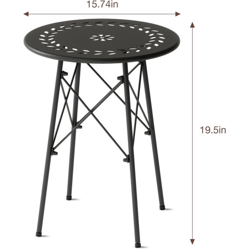 Metal Round Patio Side Table – Weatherproof, Adjustable 2