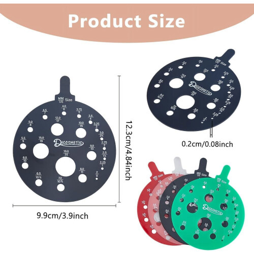 Acrylic Knitting Needle Gauge Round Sizer 4 pcs US 0-35 1