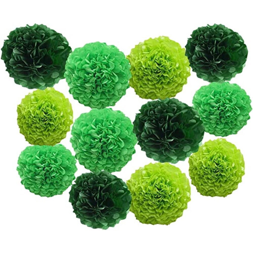 Papirs pomponer med blomsterkugler – 16 stk., 25 cm 2