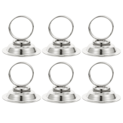 6pcs Iron Table Card Stands – Silver Menu & Seat Holders 2