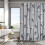 Shower Curtain Grey White 72x72in with 12 Hooks 3