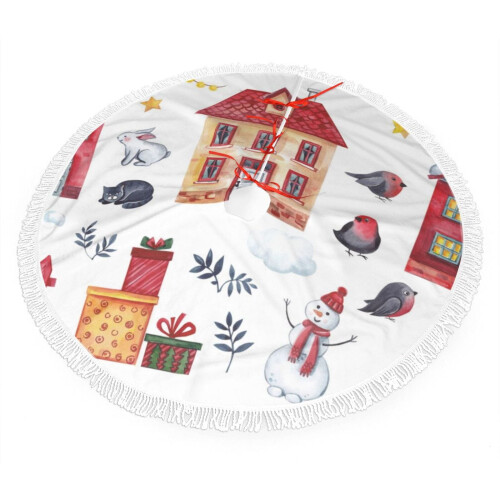 Jupe de sapin de Noël en dentelle à franges 48" 1