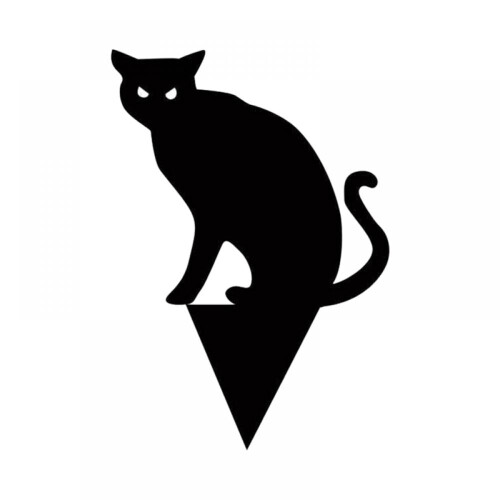 Sort Kat Silhuet Haveskilt – Akryl Halloween 1