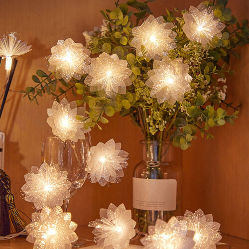 LED-lichtslinger met kunstbloemen, 10 lampjes 2