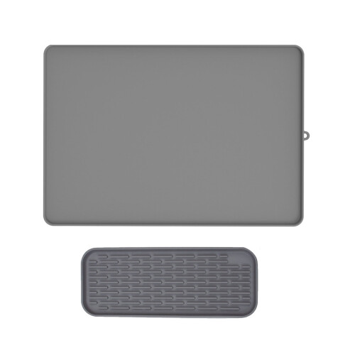 Silicone Dish Drying Pad For Kitchen Counter Dish-gray suit