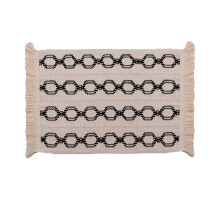 Set de table tissé en coton et lin avec pompons 33 x 50 cm