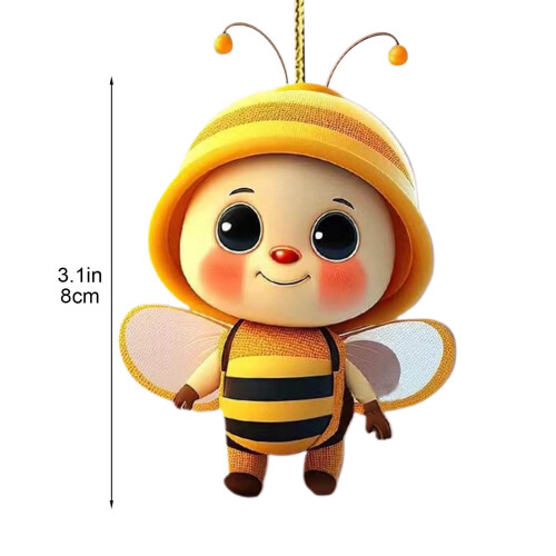 Yellow Acrylic Bee Ornament 3.1 inch 2