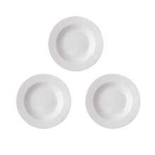 Assiettes à pâtes blanches à rebord – Lot de 3
