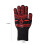 Hittebestendige, antislip siliconen barbecuehandschoen, rood 3