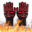 Hittebestendige, antislip siliconen barbecuehandschoen, rood 4