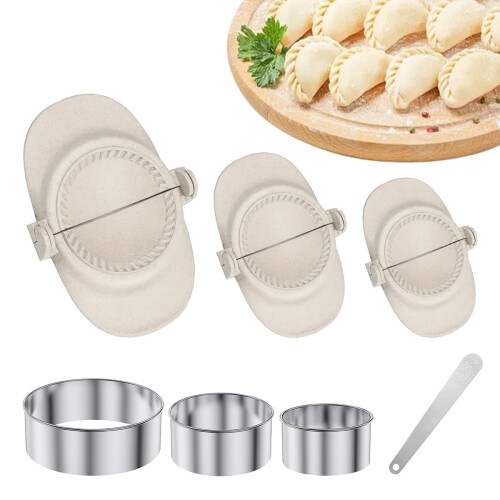 Dumplingpressset med 3 formar, 3 utskärare och sked