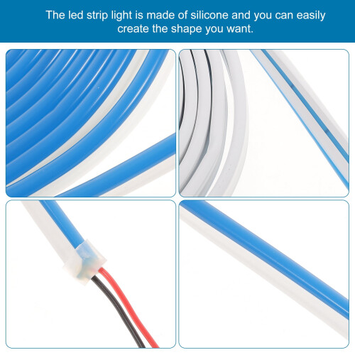 Blå LED-stripelys 12V silikon 5m 2
