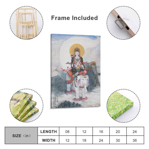 Affiche sur toile Thangka de Samantabhadra Bodhisattva 20x30cm 1