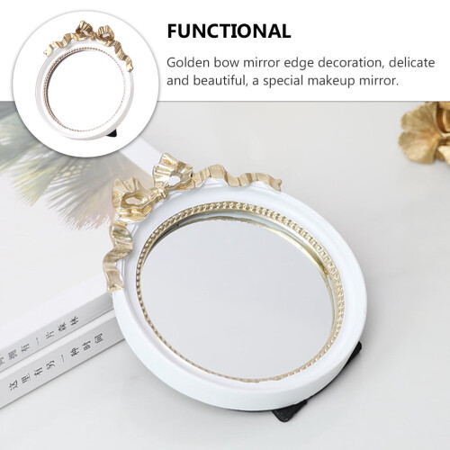 White resin vanity mirror with bowknot design 1 piece 2