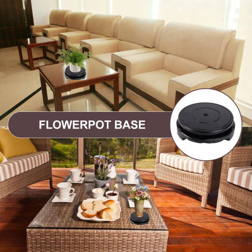 Support rond en bois pour vase avec base pivotante 1