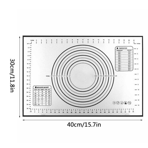 Tapis de cuisson en silicone antidérapant avec mesures, extra large 2