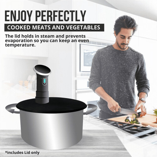 Couvercle en silicone noir pour cuisson sous vide 28 cm 2