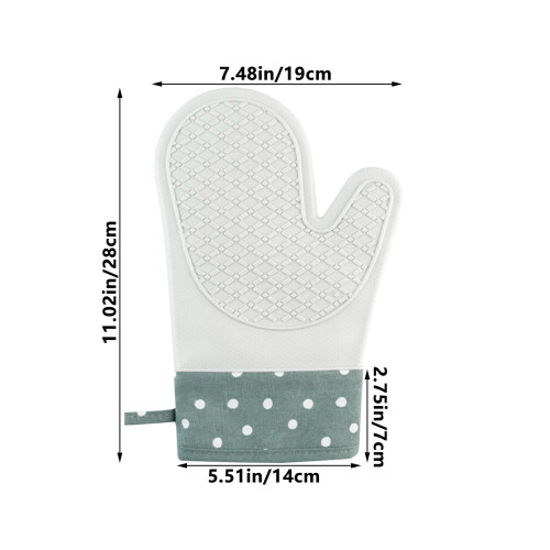 Gants de cuisine isolants verts pour four (1 paire) 1