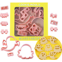 Ensemble d'emporte-pièces en plastique pour Halloween – Fantôme en relief 3D