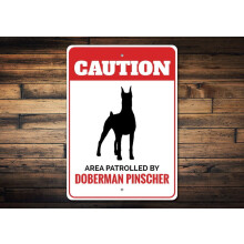 Metalen bord met Doberman Pinscher-motief, 12" x 8"