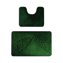 Harliver thin bath mat set green non-slip 2-piece