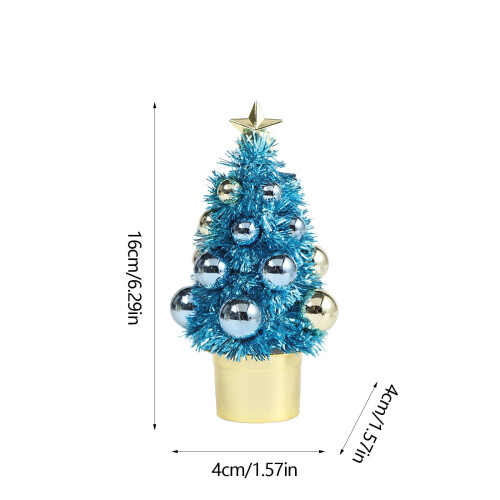 Blue Pyramid Christmas Tree Decoration with Star 2