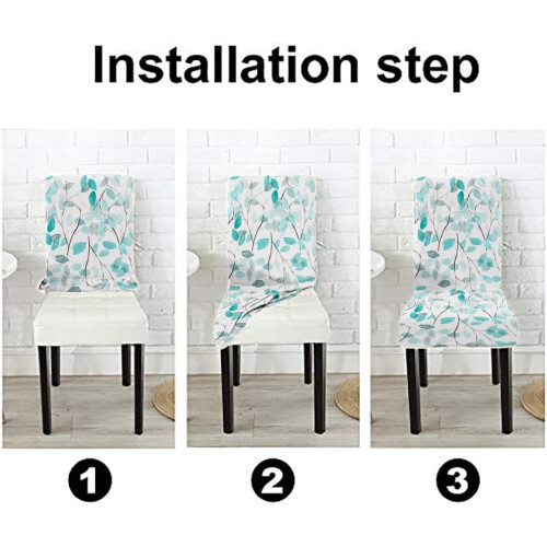 Esszimmerstuhlhussen mit Aquarellblumenmuster, 4er-Set 2