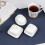 Beurrier en porcelaine blanche avec couvercle 2
