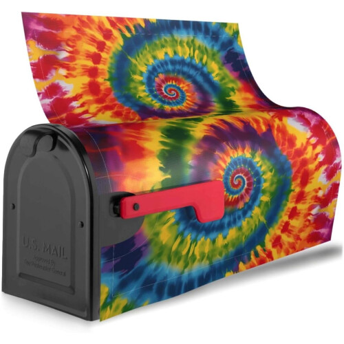 Capa magnética para caixa de correio com estampa tribal tie-dye, 53 x 46 cm (21 x 18 polegadas). 1