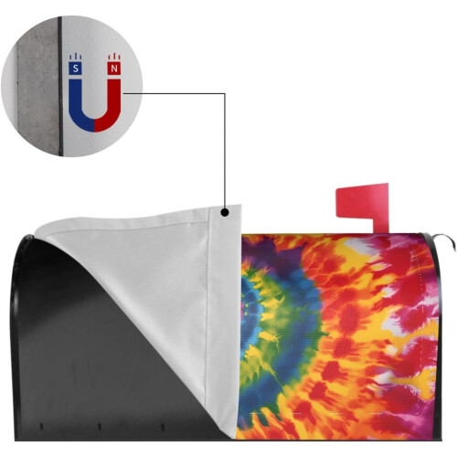 Capa magnética para caixa de correio com estampa tribal tie-dye, 53 x 46 cm (21 x 18 polegadas). 2