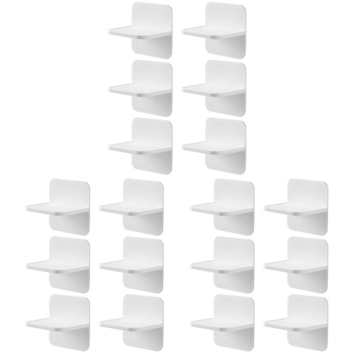 18Pièces Fixations Adhésives Étagère Blanches Sans Dommage