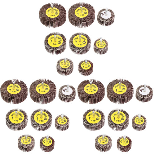 24Pcs Dark Red Sandpaper Flap Wheels for Electric Grinder Replacement