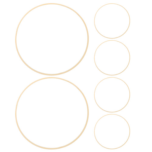 6Pièces Anneaux Bambou Beige Pour DIY Décor