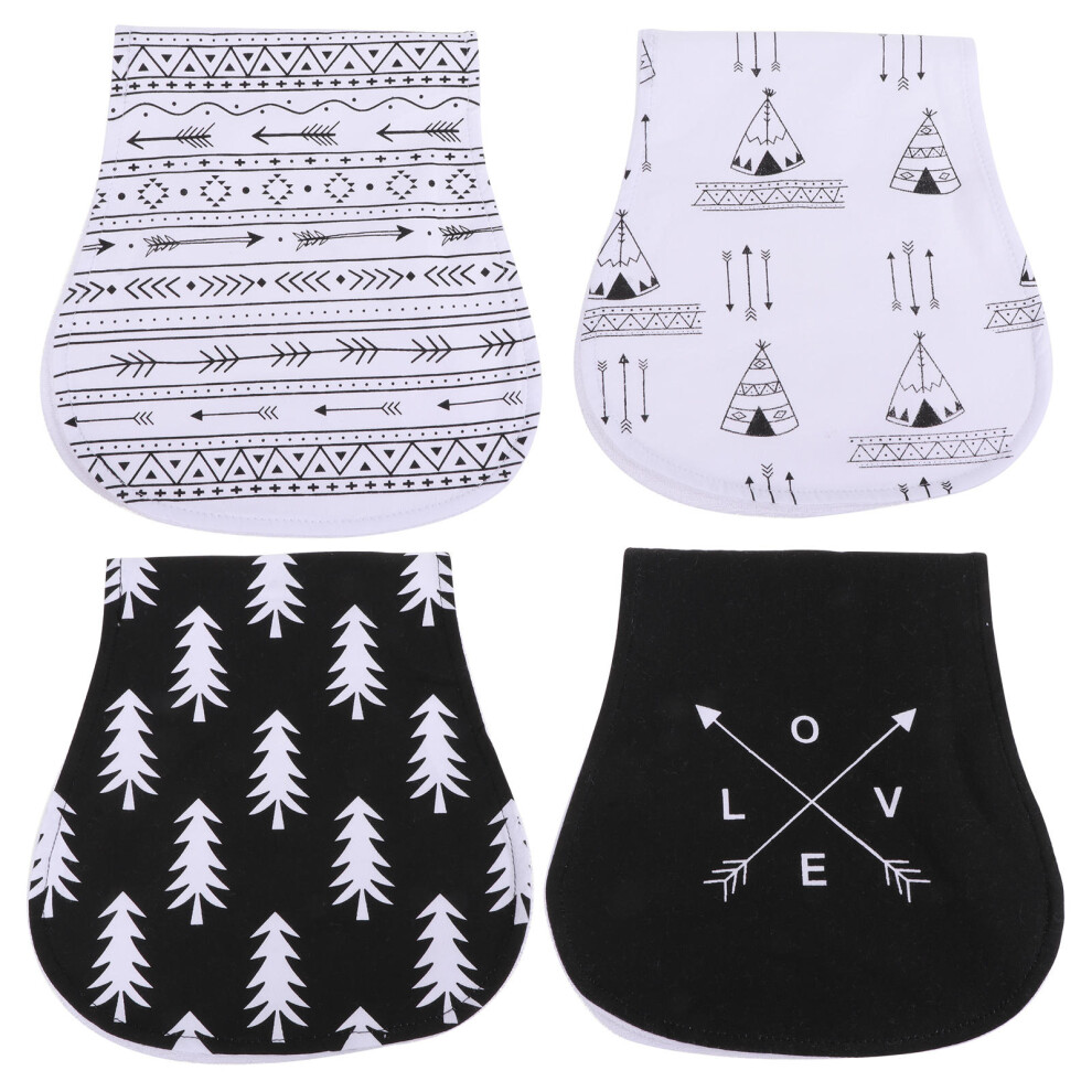 12Pcs Newborn Burp Towels Protective Baby Bibs Assorted Color Design Solustre