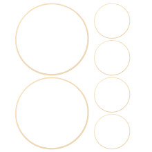 6Pcs Bamboo Wooden Hoops Craft Rings for Macrame Dream Catcher Beige