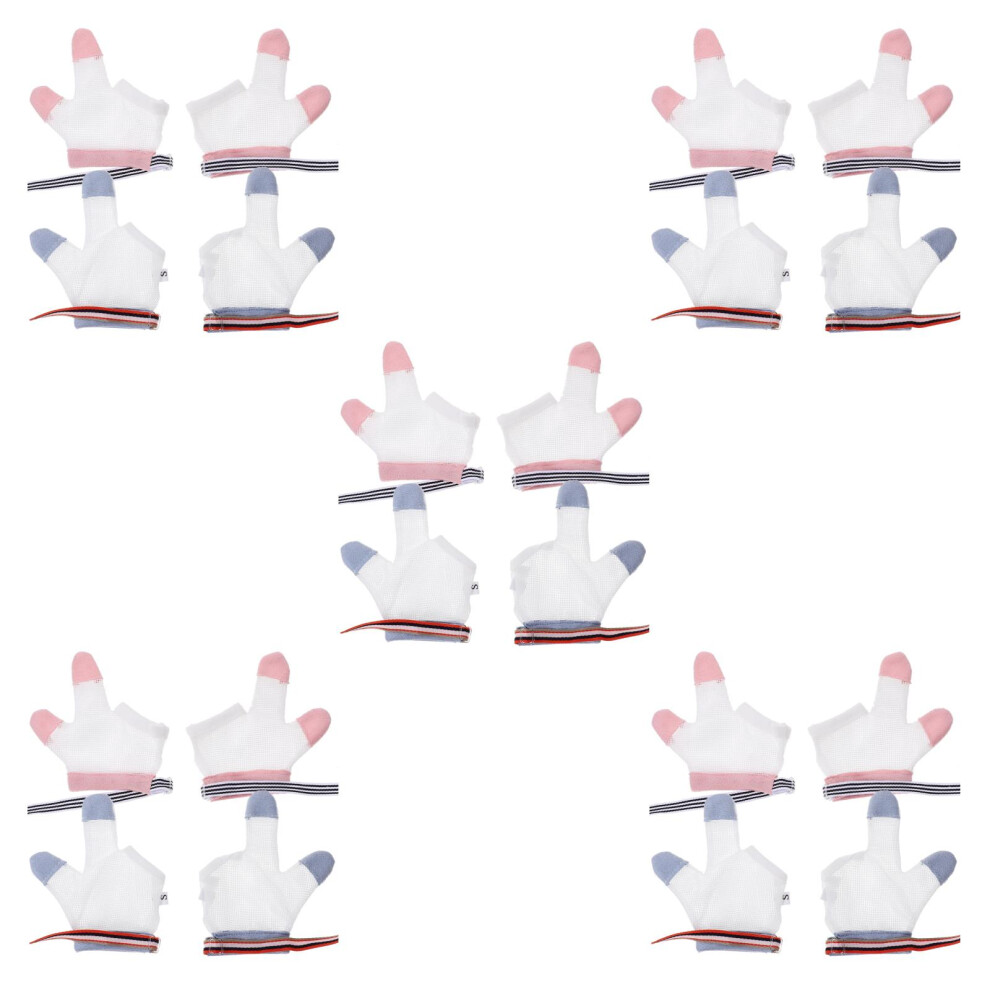 Villcase 10Pairs Baby Protective Thumb Sucking Gloves Adjustable Finger Stopper