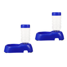 2Pcs Blue Kitten Water Feeder Practical Non-Tip Pet Drinking Bowl