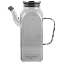 Grey Glass Oil Dispenser with Drip-Free Spout for Home Kitchen Use