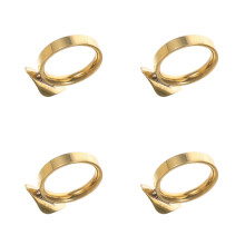 4Pcs Golden Trumpet Finger Rings Metal Slide Pull Handle for Brass