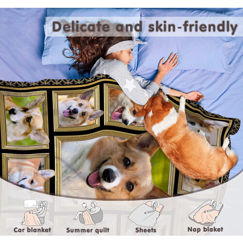 Couverture Corgi 127 x 152 cm – Polyester doux et moelleux 2
