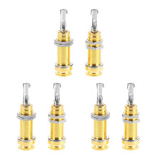6Pcs Durable Gold Metal Guitar Input Output Endpin Jack Accessories