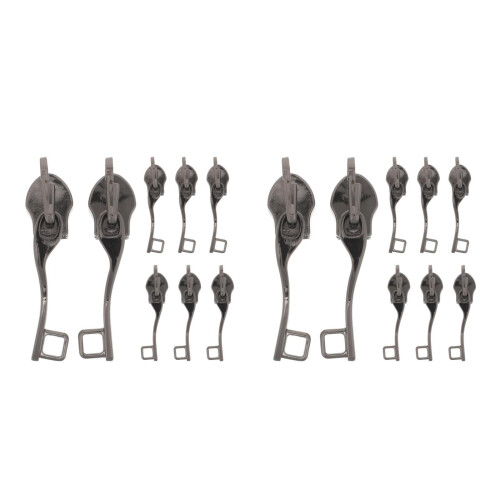 8Pairs Black Zinc Alloy Replacement Zipper Puller Tabs for Suitcases