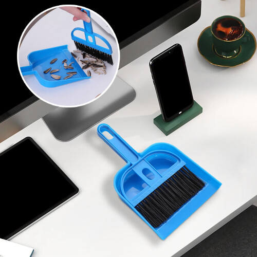 Mini bezem en stoffer set, plastic, 1 stuk 2